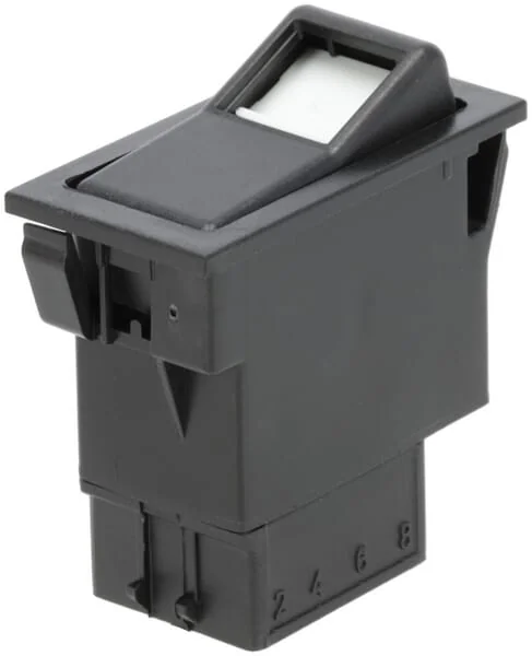 Kramp - SW10032KR - Rocker Switch, II+I-0, Off-On-On, 6-Pin, Locating Lighting, With Bulb