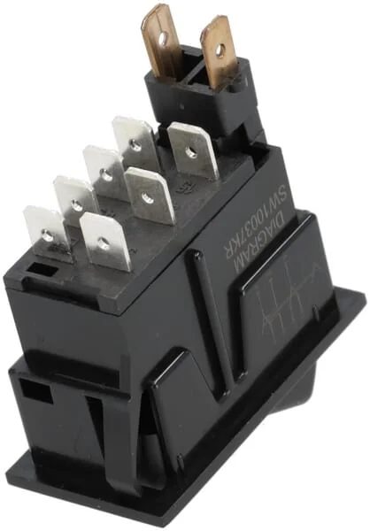 Kramp - SW10037KR - Rocker Switch, I-0, 12V, 7-Pin, Hazard Warning