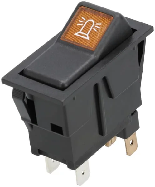 Kramp - SW10042KR - Rocker Switch, I-0, Off-On, 12V, 2-Pin, Rotary Beacon