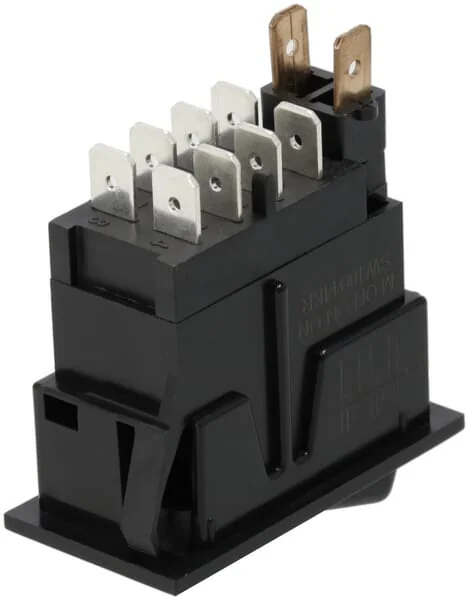 Kramp - SW10044KR - Rocker Switch, I-0-(II), On-On-Mom, 12V, 8-Pin, Rear Window Washer And Wiper