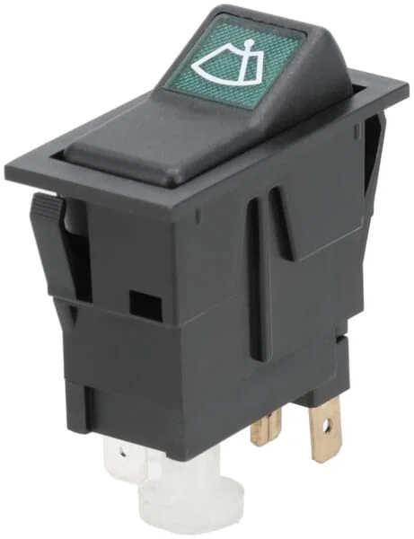 Kramp - SW10048KR - Rocker Switch, I-0-II, On-On-On, 12V, 4-Pin, Windscreen Wiper