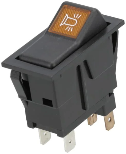 Kramp - SW10055KR - Rocker Switch, I-0, Off-On, 12V, 2-Pin, Rotary Beacon