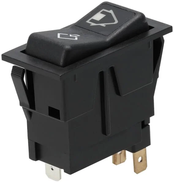 Kramp - SW10057KR - Rocker Switch, (i)-0-(ii), Mom-On-Mom, 12V, 4-Pin, Home Position/Entry