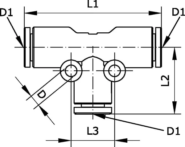 Kramp - TC12P - T-Push-In Connector 12mm