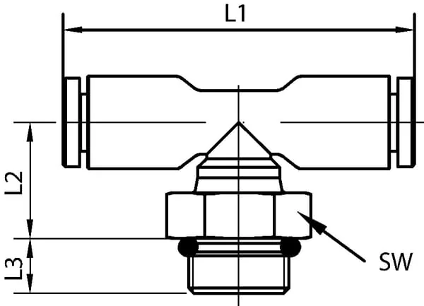 Kramp - TCSS1012P - T-Push-In Fitting 10x1/2"