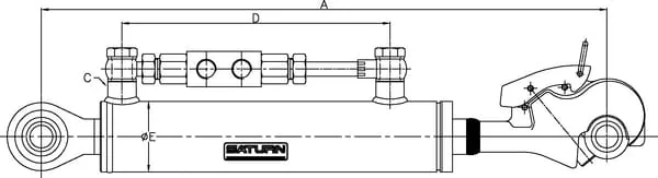 Kramp - TCVNN305020011 - Kramp Hydraulic Top Link +Latch Hook Cat. 1/1