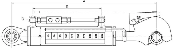 Kramp - Hydraulic Toplink with Check Valve Category 2/3