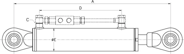 Kramp - TEVNN356331122 - Hydr Toplink Cat 2/2, with Valve, Rod End x Extended Rod End