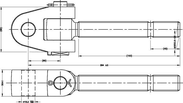 Kramp - TL3035190LKR - Knuckle Spindle m30x3.5l-19.0mm