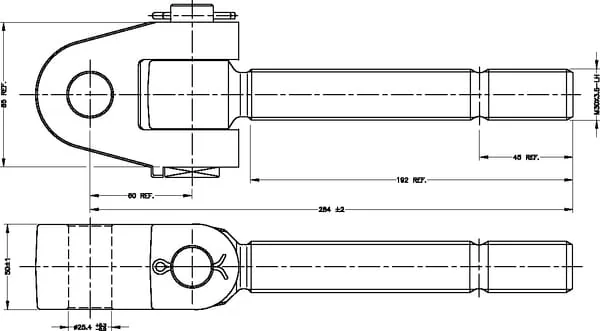 Kramp - TL3035254LKR - Knuckle Spindle m30x3.5l-25.4mm