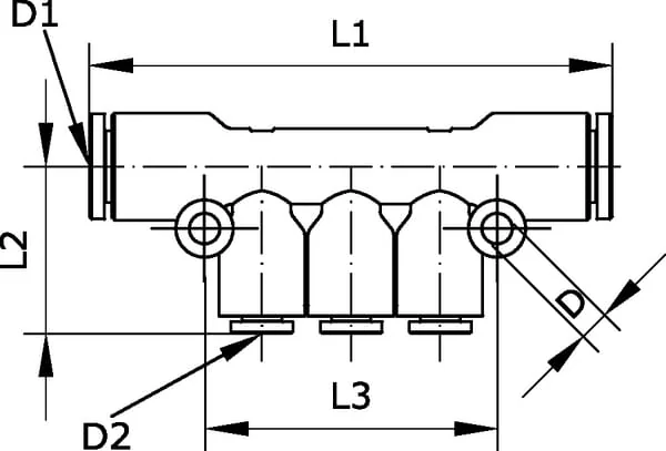 Kramp - TMC1088810P - T-Multiple Distributor 3-Fold