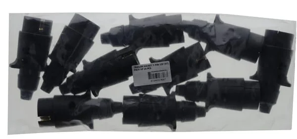Kramp - TR00001KRPACK - Trailer Plug 7-Pin, Plastic, 12V, Screw Terminals, 10 Pcs