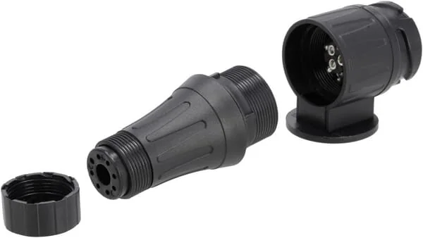 Kramp - TR00005KRPACK - Trailer Plug 13-Pin, Plastic, 12V, Long Type, Screw Terminals, 10 Pcs