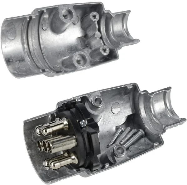 Kramp - TR00007KR - Trailer Plug 7-Pin, Aluminium, 12V, Screw Terminals