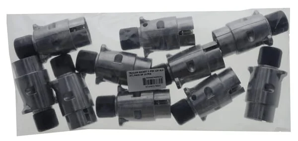 Kramp - TR00007KRPACK - Trailer Plug 7-Pin, Aluminium, 12V, Screw Terminals, 10 Pcs