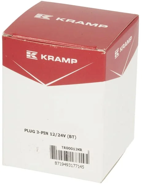 Kramp - TR00013KR - Plug 3-Pin, Plastic, 12/24V, Blade Terminals