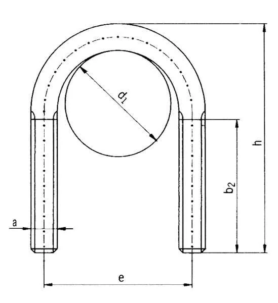 Kramp - UBM10761 - U Bolt M10, 76.1mm - 2 1/2"