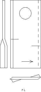 Kramp - VGTF71KR - Mower Blade Left 93x48x3 mm, Bore Diameter 19 mm; Suitable For PZ, 25 pcs