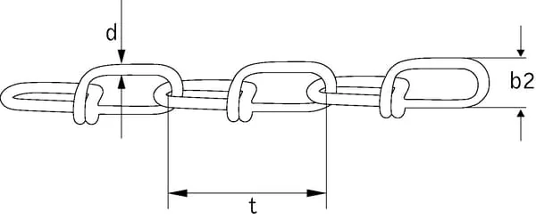 Kramp - VK28P030 - Chain Diameter 2.8mm x 39mm Roll:30m Zinc-Plated Kramp