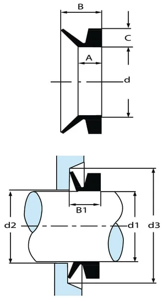 Kramp - VR16AP010 - V-Seal Diameter 16mm 10pcs