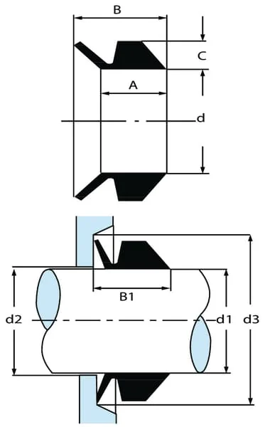 Kramp - VR22SP010 - V-Seal Diameter 22mm 10pcs