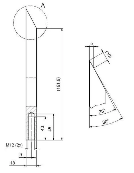Kramp - WCB341011 - Wood Chipper Blade 200x225x18