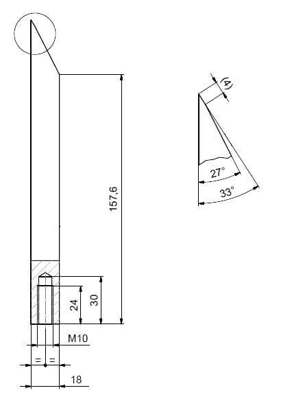 Kramp - WCB341758 - Wood Chipper Blade 124x192x18