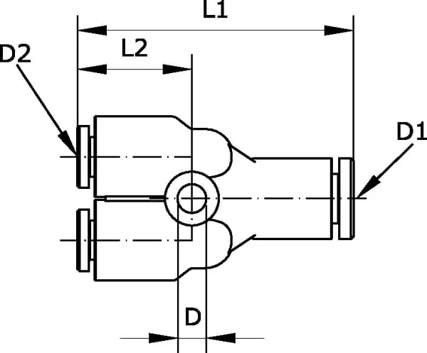 Kramp - YC844P - Y-Push-In Connector Reducer