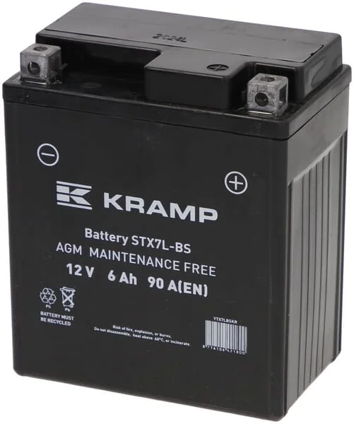 Kramp - YTX7LBSKR - Battery 12V 6Ah 90A Closed Kramp