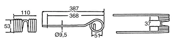 KUHN - 58740600 - Rotary Tine CCW Original KUHN