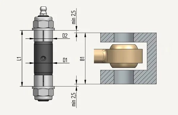 LT Extenderbolt - 1000236EXB - Extenderbolt Diameter 25x70MM Sleeve Diameter 25MM Through Hole