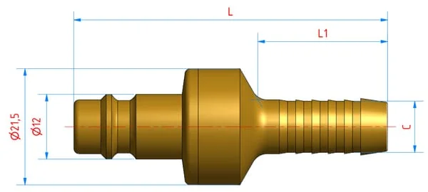 Lüdecke - ES13SAB - Quick Coupling Plug/Hose 13mm