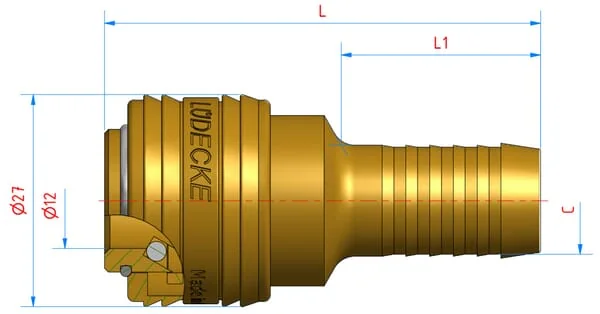 Luedecke - ES6TAB - Luedecke Quick Coupling Hose End 6mm