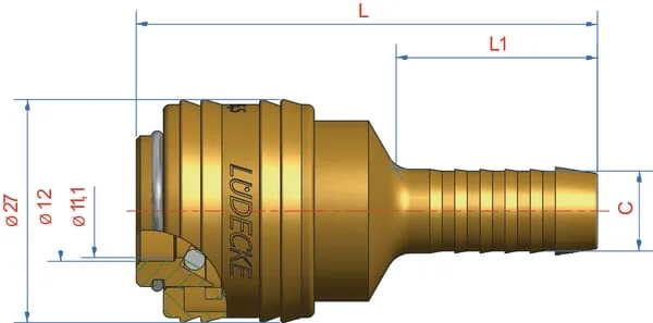 Luedecke - ESA6T - Luedecke Quick Coupling With Spigot 6 mm