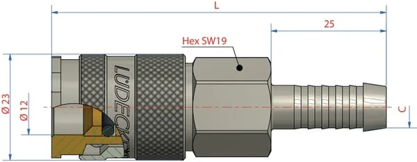 Luedecke - ESAI8T - Luedecke Quick Coupling With Pillar 8 mm