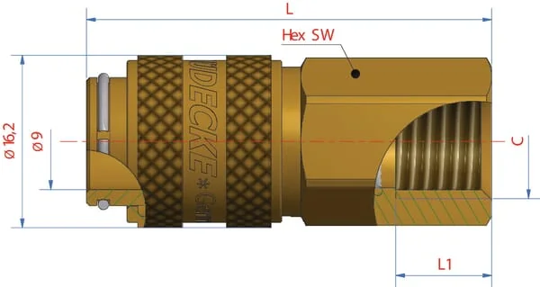 Luedecke - ESM14I - Luedecke Quick Coupling Bi.Dr. BSP 1/4