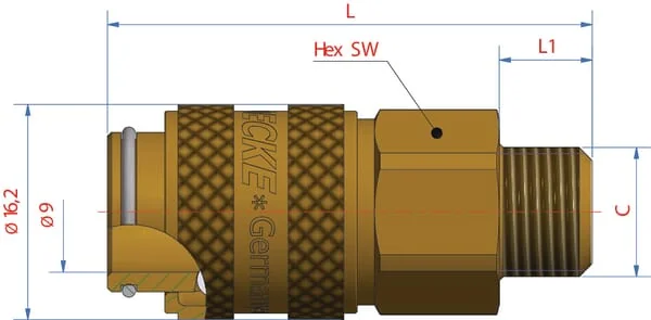 Luedecke - ESM38AAB - Luedecke Quick Coupling Bu.Dr. BSP 3/8
