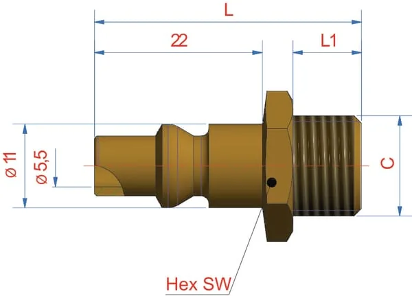 Lüdecke - ESO18NA - Hydraulic Plug External Thread BSP 1/8"