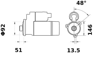 Mahle - IS1114 - Starter 12V 4.2kW 10T CW