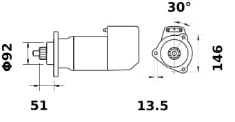 Mahle - IS9019 - Start Motor 24V 5.4kW