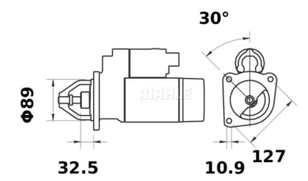 Mahle - MS297 - Starter 12V, 3.2kW, 10-Teeth, CW, With Reduction Gear, Mahle