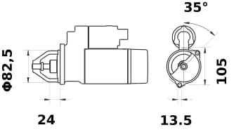 Mahle - MS812 - Starter 12V, 2.7KW, 10 Teeth, Mahle