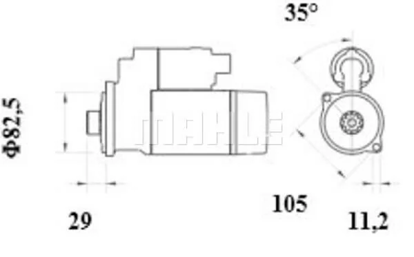 Mahle - MS973 - Starter 12V 3.6KW