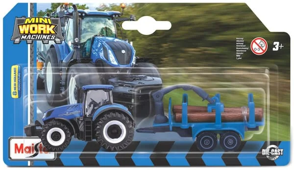 Maisto - MA15590NL - New Holland T7.315 HD With Log Trailer