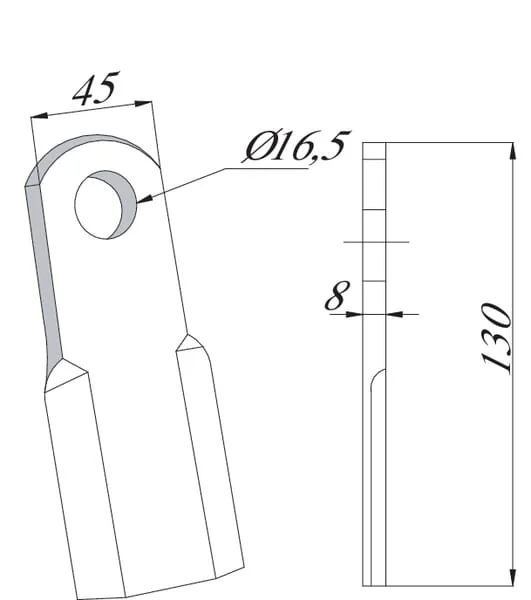 Maschio - T21004050R - Blade Straight 10 Maschio