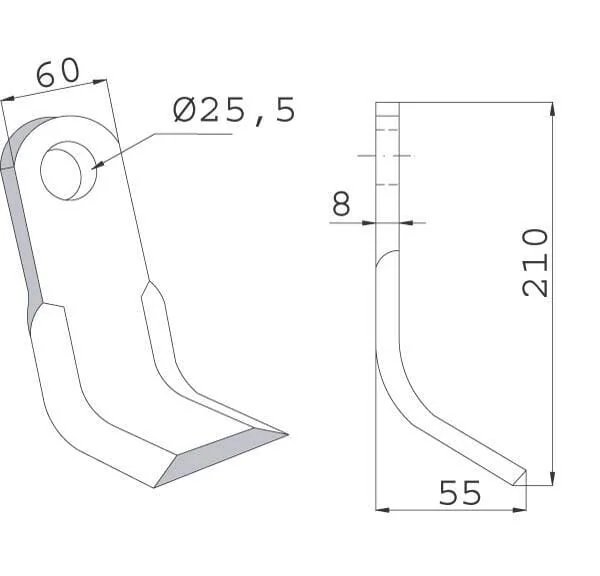 Maschio - T40005142R - Y Blade 210 mm Maschio