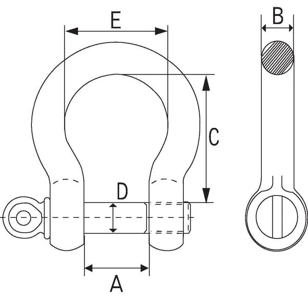 McBull - FSHG138 - McBull Bow Shackle 1 3/8" 13500kg