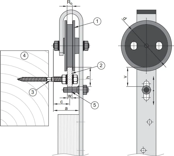MEA - TB11330128 - Gate Rollers With Bracket 75mm