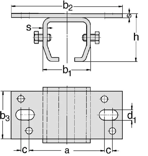 MEA - TB335730 - MEA Ceiling Mount for Single Rail Gr.3