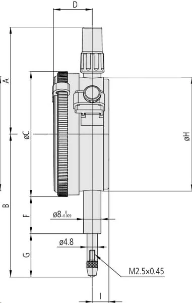 Mitutoyo - 2046AB - Dial Gauge, Flat Back, ISO Type